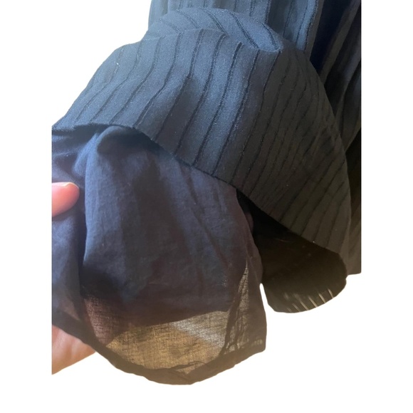 IRO Sigrid Dress V Neck 3/4 Sleeves Elastic Waist Sheer Striped Dress Medium - Picture 9 of 10